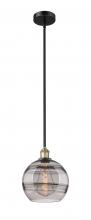  616-1S-BAB-G556-10SM - Rochester - 1 Light - 10 inch - Black Antique Brass - Cord hung - Mini Pendant