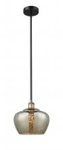  616-1S-BAB-G96-L - Fenton - 1 Light - 11 inch - Black Antique Brass - Cord hung - Mini Pendant