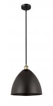  616-1S-BAB-MBD-16-BK-LED - Bristol - 1 Light - 16 inch - Black Antique Brass - Cord hung - Mini Pendant