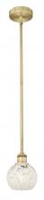  616-1S-BB-G1216-6WM - White Mouchette - 1 Light - 6 inch - Brushed Brass - Stem Hung - Mini Pendant