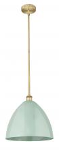 Innovations Lighting 616-1S-BB-MBD-16-SF-LED - Plymouth - 1 Light - 16 inch - Brushed Brass - Cord hung - Mini Pendant