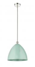  616-1S-PN-MBD-16-SF-LED - Plymouth - 1 Light - 16 inch - Polished Nickel - Cord hung - Mini Pendant