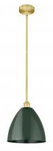  616-1S-SG-MBD-12-GR-LED - Plymouth - 1 Light - 12 inch - Satin Gold - Cord hung - Mini Pendant