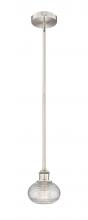  616-1S-SN-G555-6CL - Ithaca - 1 Light - 6 inch - Brushed Satin Nickel - Cord hung - Mini Pendant