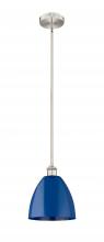  616-1S-SN-MBD-9-BL-LED - Plymouth - 1 Light - 9 inch - Brushed Satin Nickel - Cord hung - Mini Pendant