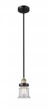  616-1SH-BAB-G182S - Canton - 1 Light - 5 inch - Black Antique Brass - Cord hung - Mini Pendant