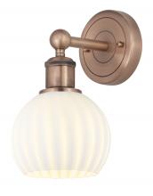  616-1W-AC-G1217-6WV - White Venetian - 1 Light - 6 inch - Antique Copper - Sconce