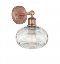  616-1W-AC-G555-8CL - Ithaca - 1 Light - 8 inch - Antique Copper - Sconce