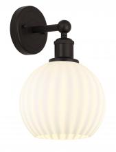  616-1W-OB-G1217-8WV - White Venetian - 1 Light - 8 inch - Oil Rubbed Bronze - Sconce