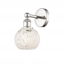  616-1W-PN-G1216-6WM - White Mouchette - 1 Light - 6 inch - Polished Nickel - Sconce