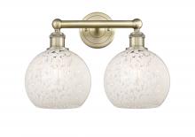  616-2W-AB-G1216-8WM - White Mouchette - 2 Light - 17 inch - Antique Brass - Bath Vanity Light