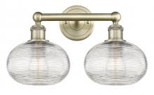  616-2W-AB-G555-8CL - Ithaca - 2 Light - 17 inch - Antique Brass - Bath Vanity Light