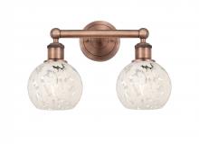  616-2W-AC-G1216-6WM - White Mouchette - 2 Light - 15 inch - Antique Copper - Bath Vanity Light