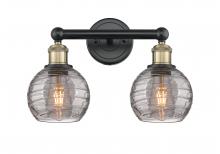  616-2W-BAB-G1213-6SM - Athens Deco Swirl - 2 Light - 15 inch - Black Antique Brass - Bath Vanity Light