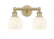  616-2W-BB-G1217-6WV - White Venetian - 2 Light - 15 inch - Brushed Brass - Bath Vanity Light