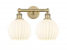  616-2W-BB-G1217-8WV - White Venetian - 2 Light - 17 inch - Brushed Brass - Bath Vanity Light