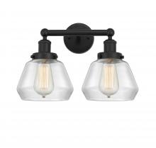  616-2W-BK-G172 - Fulton - 2 Light - 16 inch - Matte Black - Bath Vanity Light