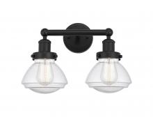  616-2W-BK-G324 - Olean - 2 Light - 16 inch - Matte Black - Bath Vanity Light