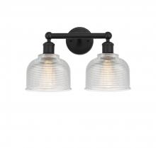  616-2W-BK-G412 - Dayton - 2 Light - 15 inch - Matte Black - Bath Vanity Light