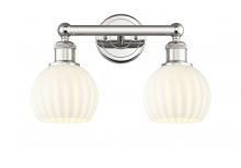  616-2W-PN-G1217-6WV - White Venetian - 2 Light - 15 inch - Polished Nickel - Bath Vanity Light