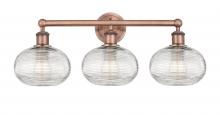  616-3W-AC-G555-8CL - Ithaca - 3 Light - 26 inch - Antique Copper - Bath Vanity Light