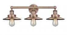  616-3W-AC-M3-AC - Edison - 3 Light - 26 inch - Antique Copper - Bath Vanity Light