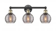  616-3W-BAB-G1213-6SM - Athens Deco Swirl - 3 Light - 24 inch - Black Antique Brass - Bath Vanity Light