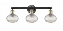  616-3W-BAB-G555-6CL - Ithaca - 3 Light - 24 inch - Black Antique Brass - Bath Vanity Light