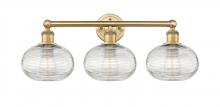  616-3W-BB-G555-8CL - Ithaca - 3 Light - 26 inch - Brushed Brass - Bath Vanity Light