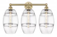  616-3W-BB-G557-8CL - Vaz - 3 Light - 26 inch - Brushed Brass - Bath Vanity Light