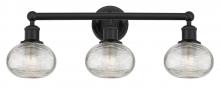  616-3W-BK-G555-6CL - Ithaca - 3 Light - 24 inch - Matte Black - Bath Vanity Light