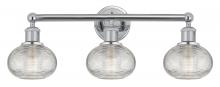  616-3W-PC-G555-6CL - Ithaca - 3 Light - 24 inch - Polished Chrome - Bath Vanity Light