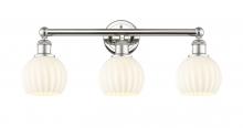  616-3W-PN-G1217-6WV - White Venetian - 3 Light - 24 inch - Polished Nickel - Bath Vanity Light