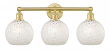  616-3W-SG-G1216-8WM - White Mouchette - 3 Light - 26 inch - Satin Gold - Bath Vanity Light