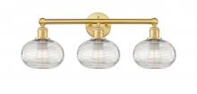  616-3W-SG-G555-8CL - Ithaca - 3 Light - 26 inch - Satin Gold - Bath Vanity Light