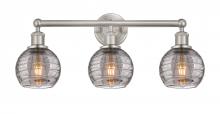  616-3W-SN-G1213-6SM - Athens Deco Swirl - 3 Light - 24 inch - Brushed Satin Nickel - Bath Vanity Light