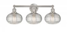  616-3W-SN-G555-8CL - Ithaca - 3 Light - 26 inch - Satin Nickel - Bath Vanity Light