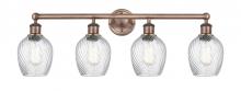  616-4W-AC-G292 - Salina - 4 Light - 33 inch - Antique Copper - Bath Vanity Light