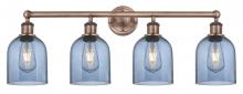 Innovations Lighting 616-4W-AC-G558-6BL - Bella - 4 Light - 33 inch - Antique Copper - Bath Vanity Light