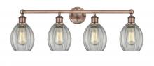  616-4W-AC-G82 - Eaton - 4 Light - 33 inch - Antique Copper - Bath Vanity Light