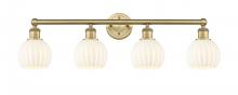  616-4W-BB-G1217-6WV - White Venetian - 4 Light - 33 inch - Brushed Brass - Bath Vanity Light