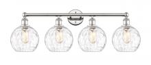  616-4W-PN-G1215-8 - Athens Water Glass - 4 Light - 35 inch - Polished Nickel - Bath Vanity Light