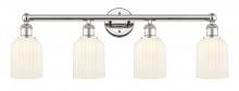  616-4W-PN-G559-5GWH - Bridal Veil - 4 Light - 32 inch - Polished Nickel - Bath Vanity Light