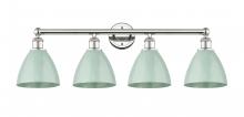  616-4W-PN-MBD-75-SF - Plymouth - 4 Light - 35 inch - Polished Nickel - Bath Vanity Light