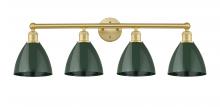  616-4W-SG-MBD-75-GR - Plymouth - 4 Light - 35 inch - Satin Gold - Bath Vanity Light