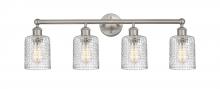  616-4W-SN-G112C-5CL - Cobbleskill - 4 Light - 32 inch - Brushed Satin Nickel - Bath Vanity Light