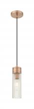  617-1P-AC-G617-8SCL - Boreas - 1 Light - 3 inch - Antique Copper - Cord Hung - Mini Pendant