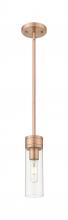  617-1S-AC-G617-8CL - Boreas - 1 Light - 3 inch - Antique Copper - Stem Hung - Mini Pendant