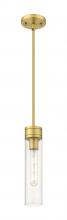  617-1S-BB-G617-11SDY - Boreas - 1 Light - 3 inch - Brushed Brass - Stem Hung - Mini Pendant