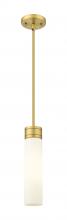  617-1S-BB-G617-11SWH - Boreas - 1 Light - 3 inch - Brushed Brass - Stem Hung - Mini Pendant